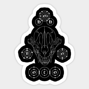 Apocalypse Coyote (black and white) Sticker